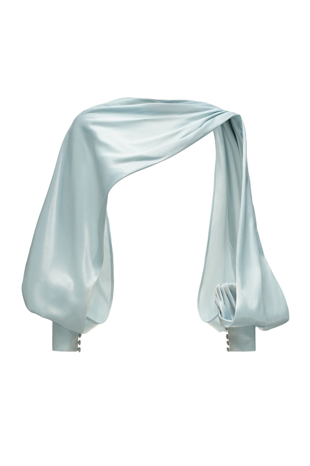 Moonstone Draped Satin Cape