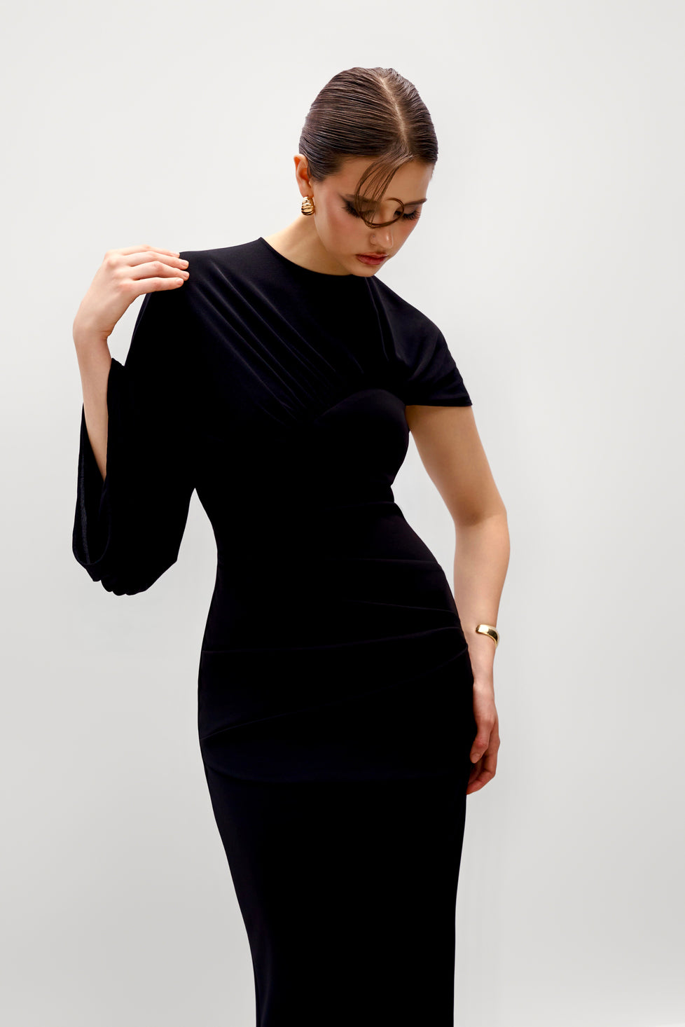 Minerva Sheath Ponte Knit Maxi Dress