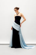 Lunor Draped Mermaid Elastance Jersey Maxi Dress