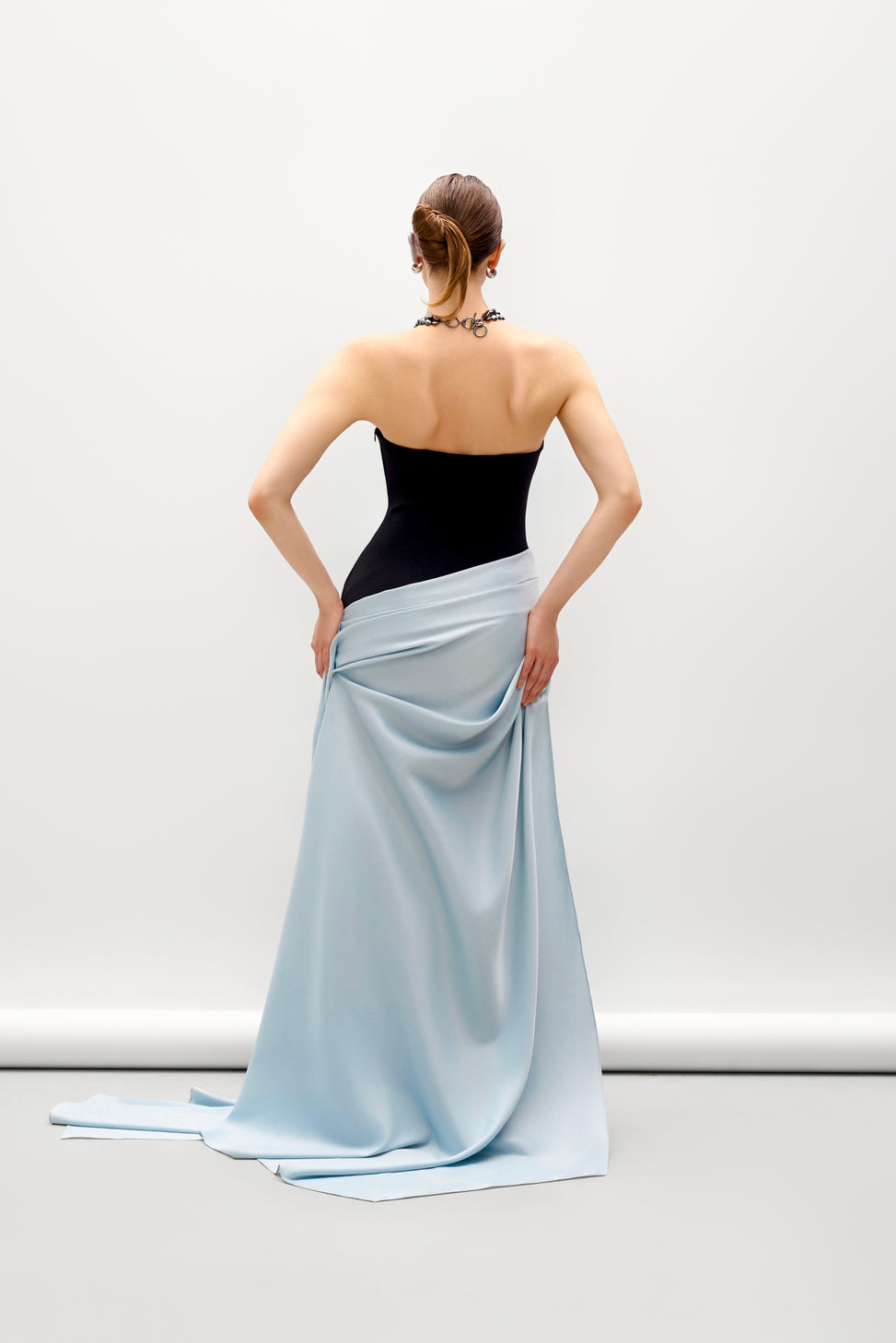 Lunor Draped Mermaid Elastance Jersey Maxi Dress