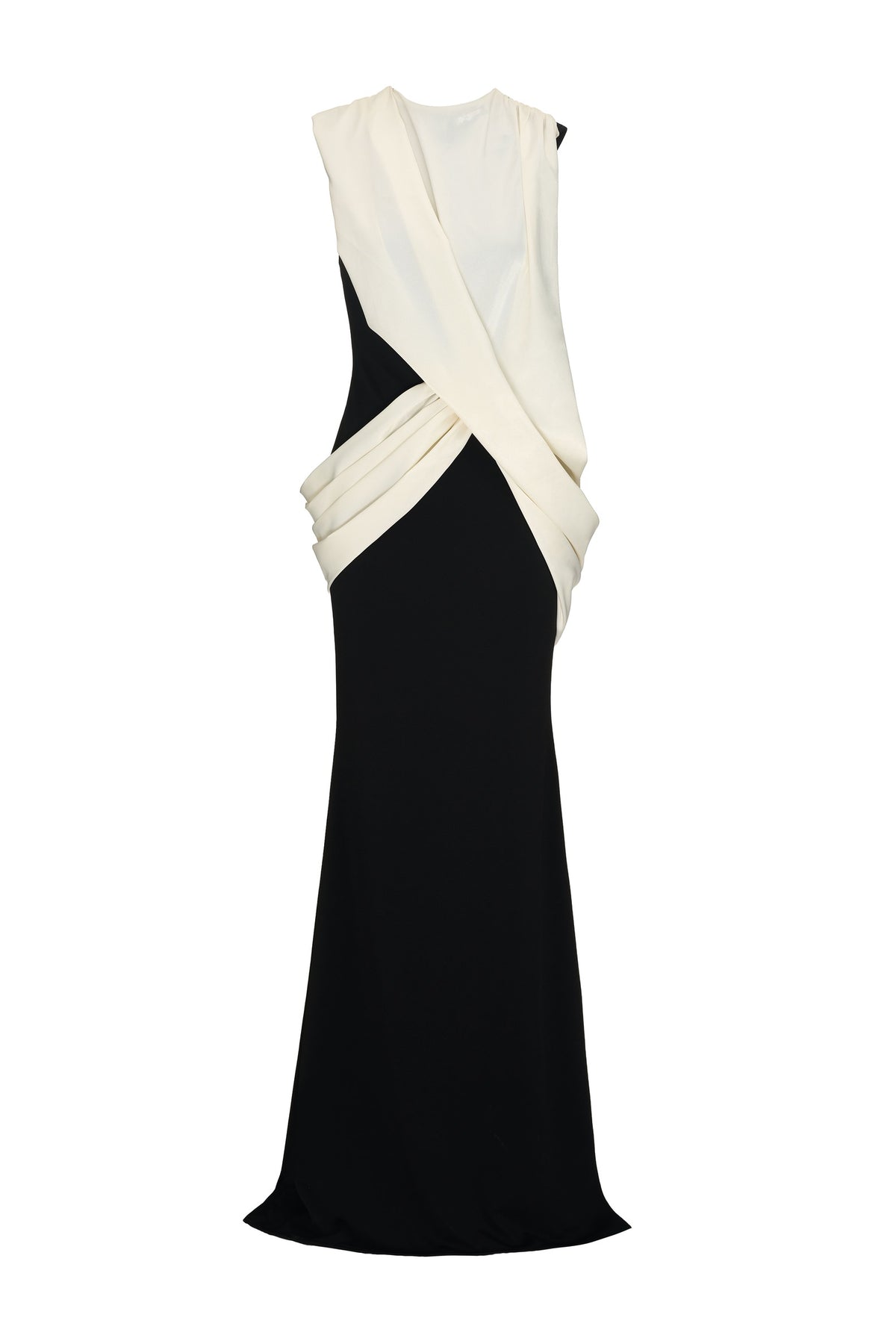 Myr Mermaid Ponte Knit & Satin Maxi Dress