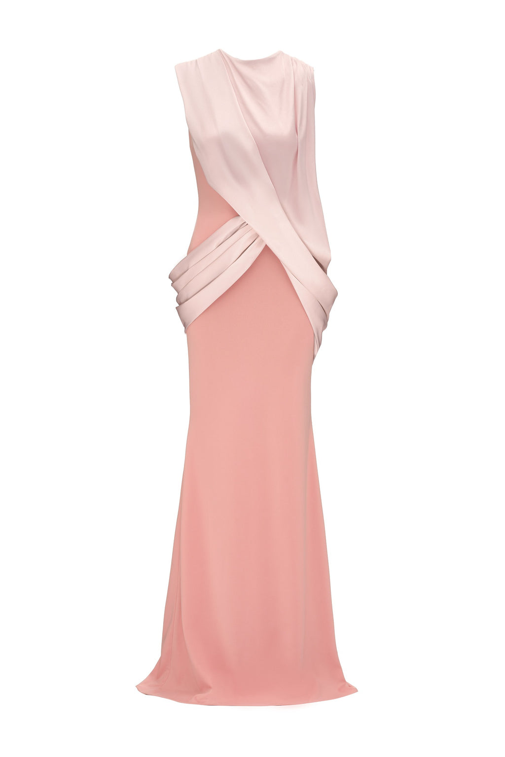 Myr Mermaid Ponte Knit & Satin Maxi Dress