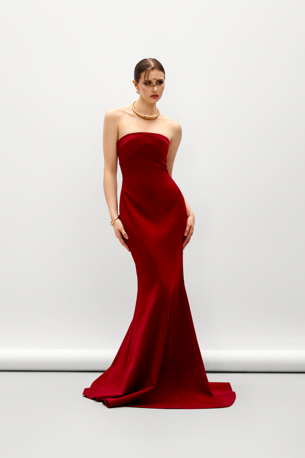 Kyria Mermaid Ponte Knit Maxi Dress