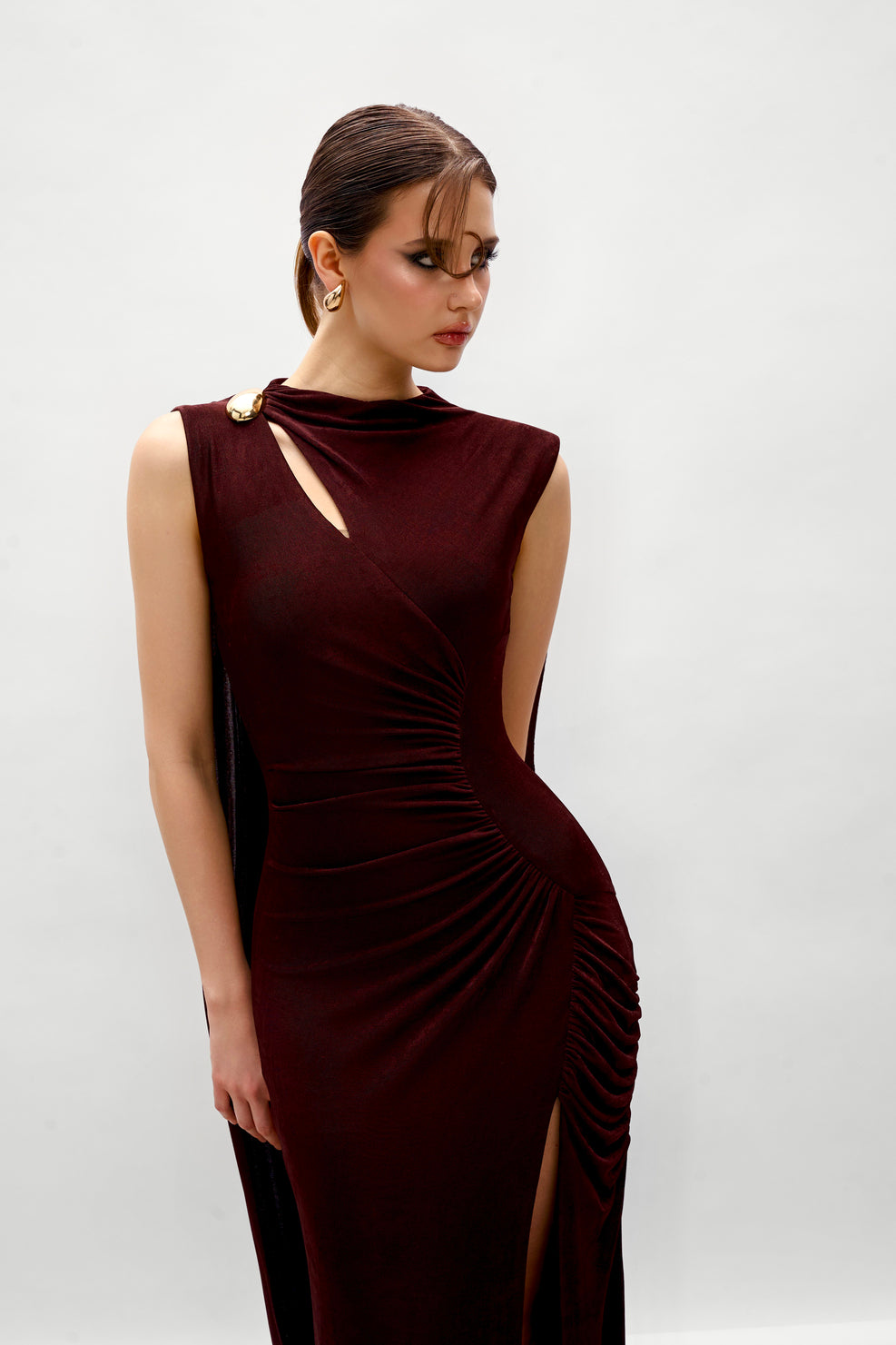 Vesper Sheath Elastance Jersey Maxi Dress