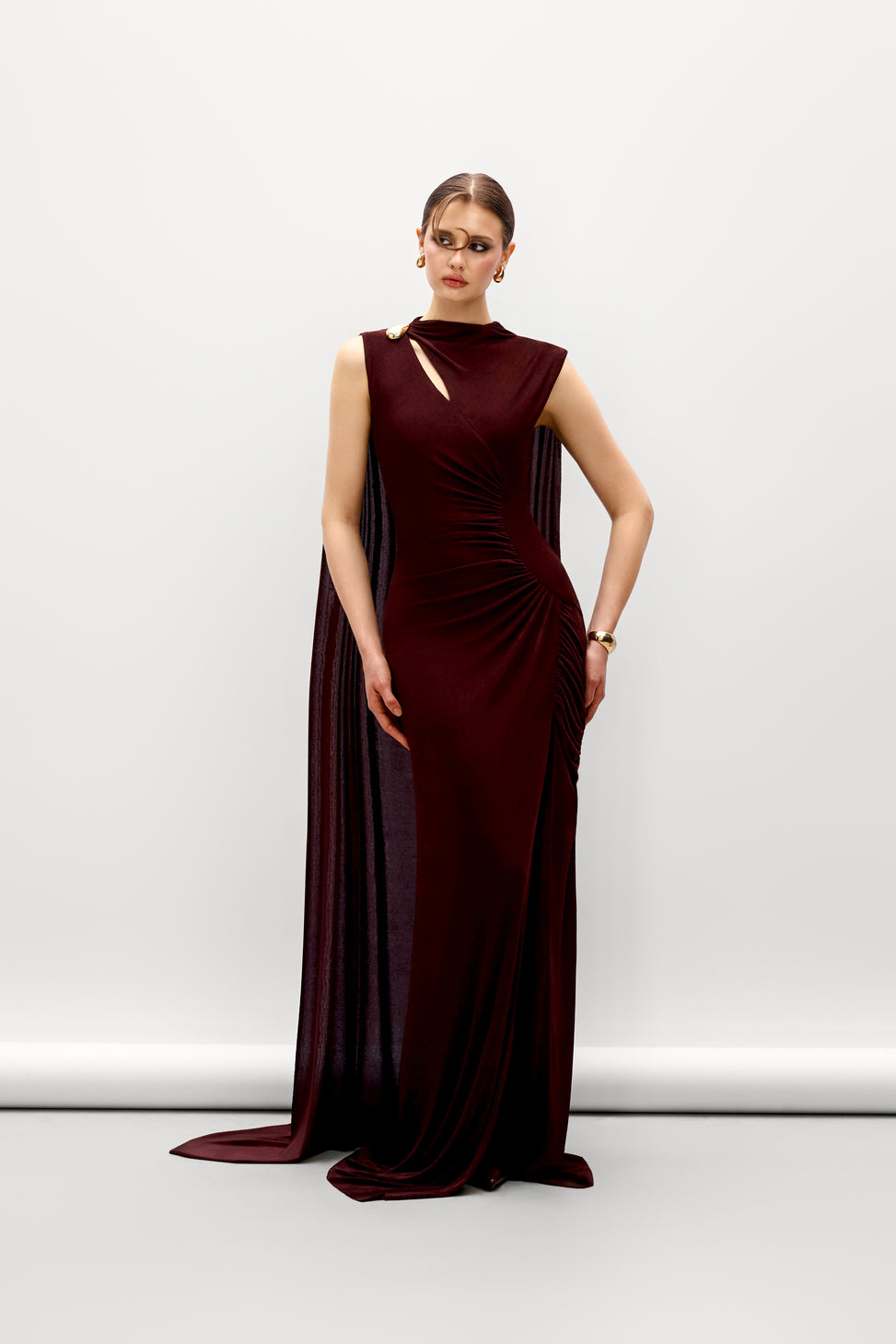 Vesper Sheath Elastance Jersey Maxi Dress