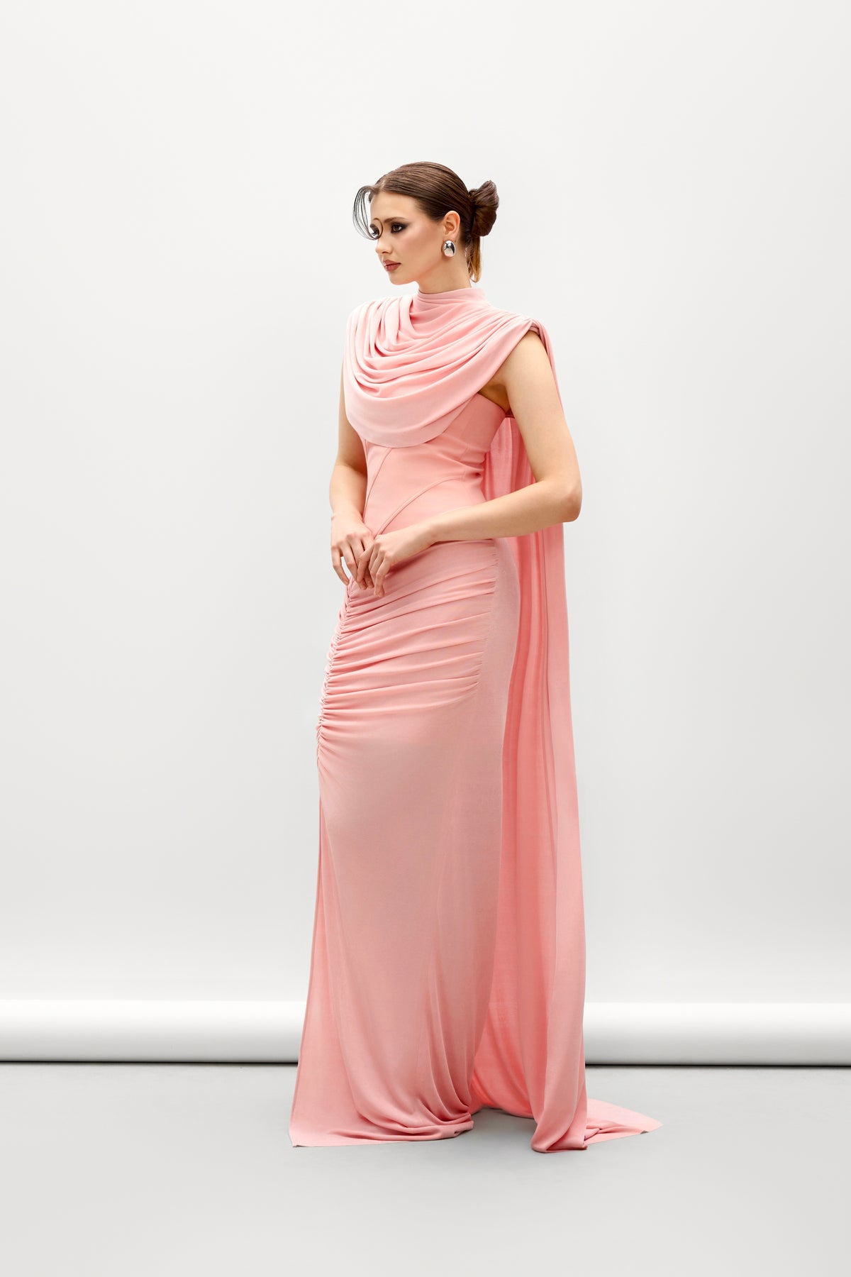Damora Draped Elastance Jersey Cape