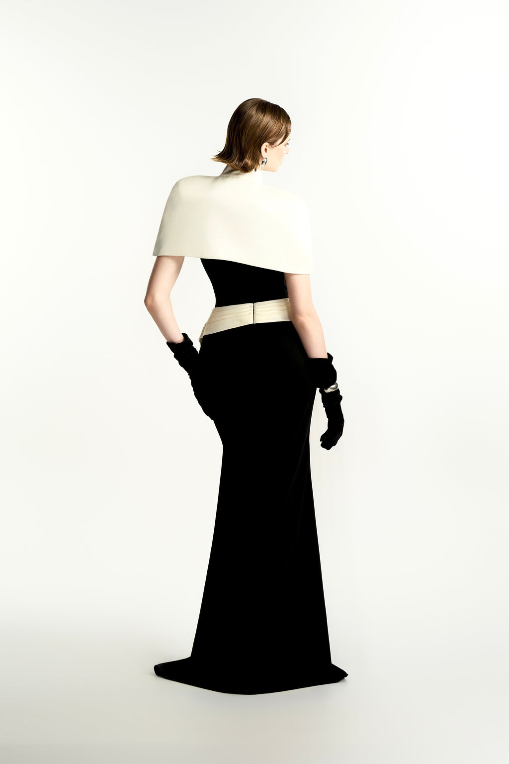 Runelle Structured Satin Cape