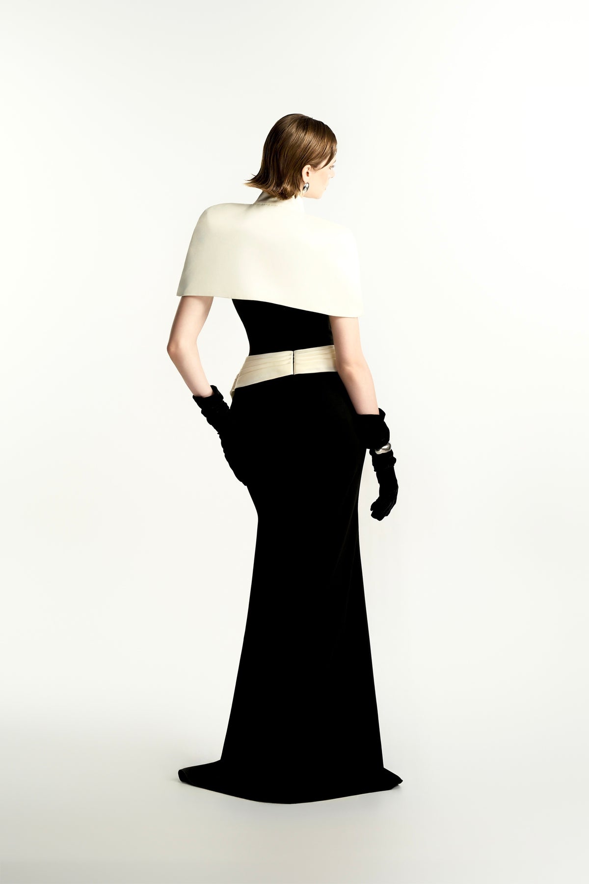 Runelle Structured Satin Cape