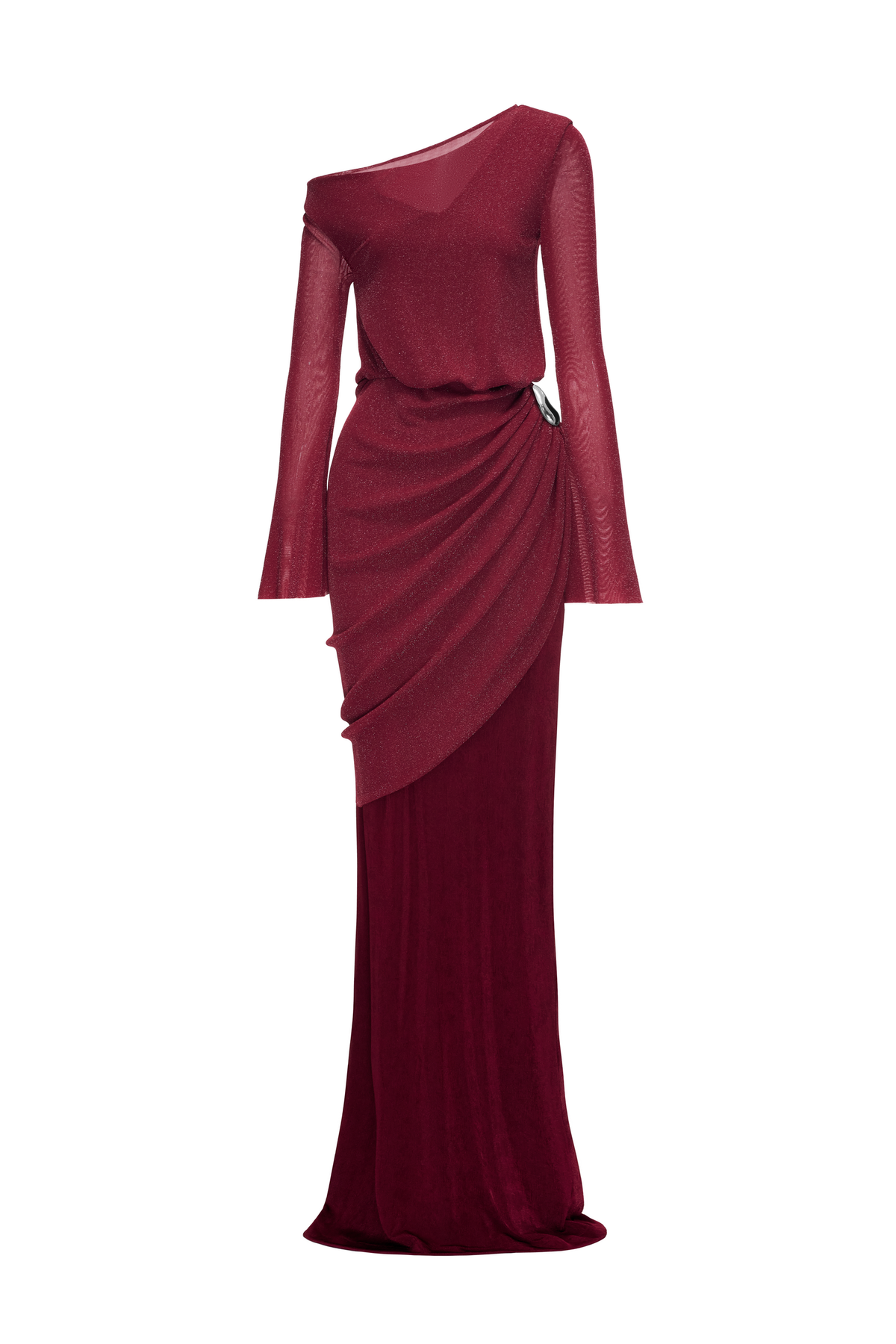Roswyn Draped Sheath Elastance Jersey Maxi Dress