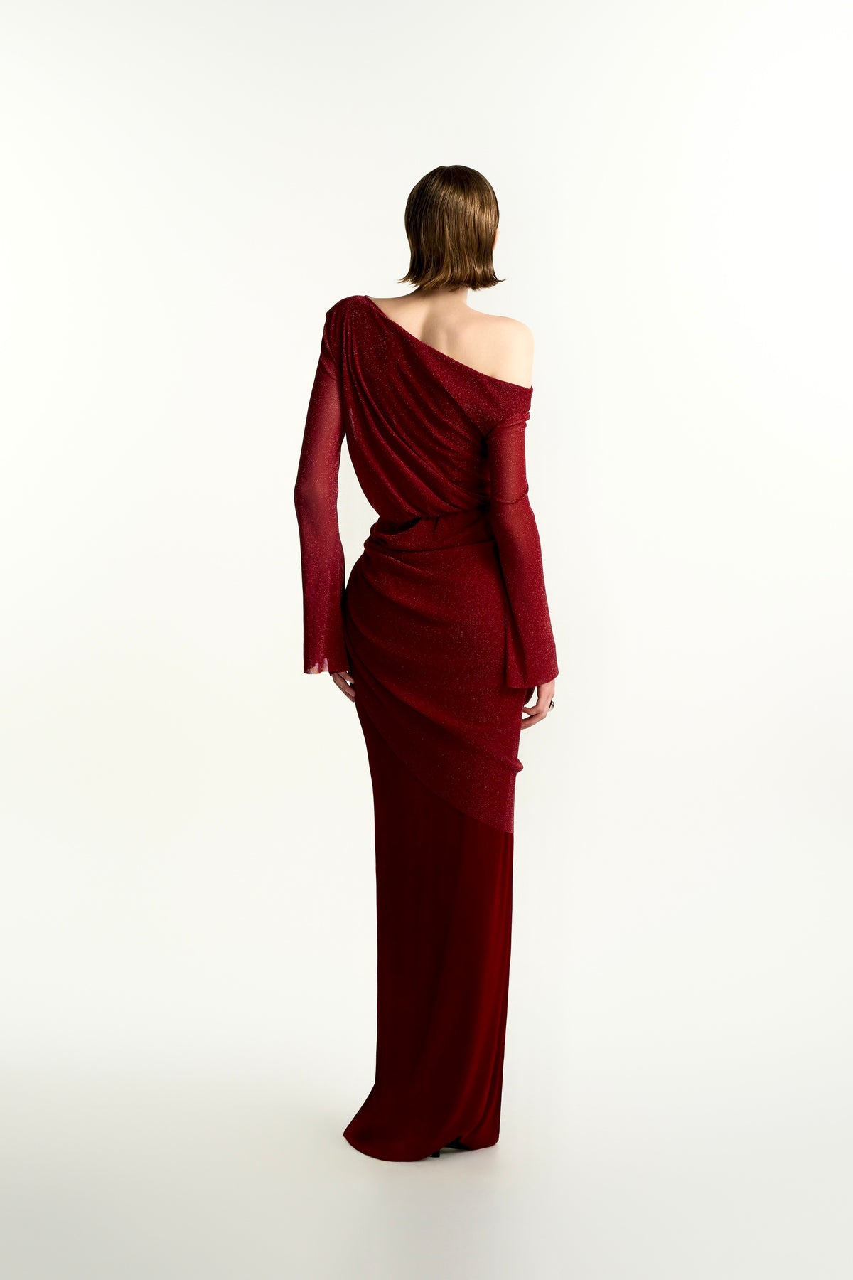 Roswyn Draped Sheath Elastance Jersey Maxi Dress