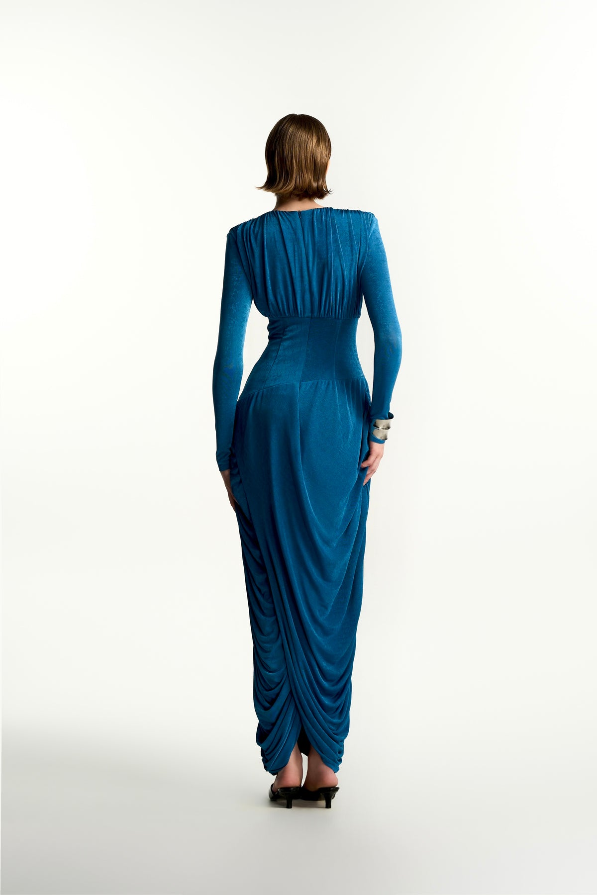 Meriel Sheath Elastance Jersey Maxi Dress