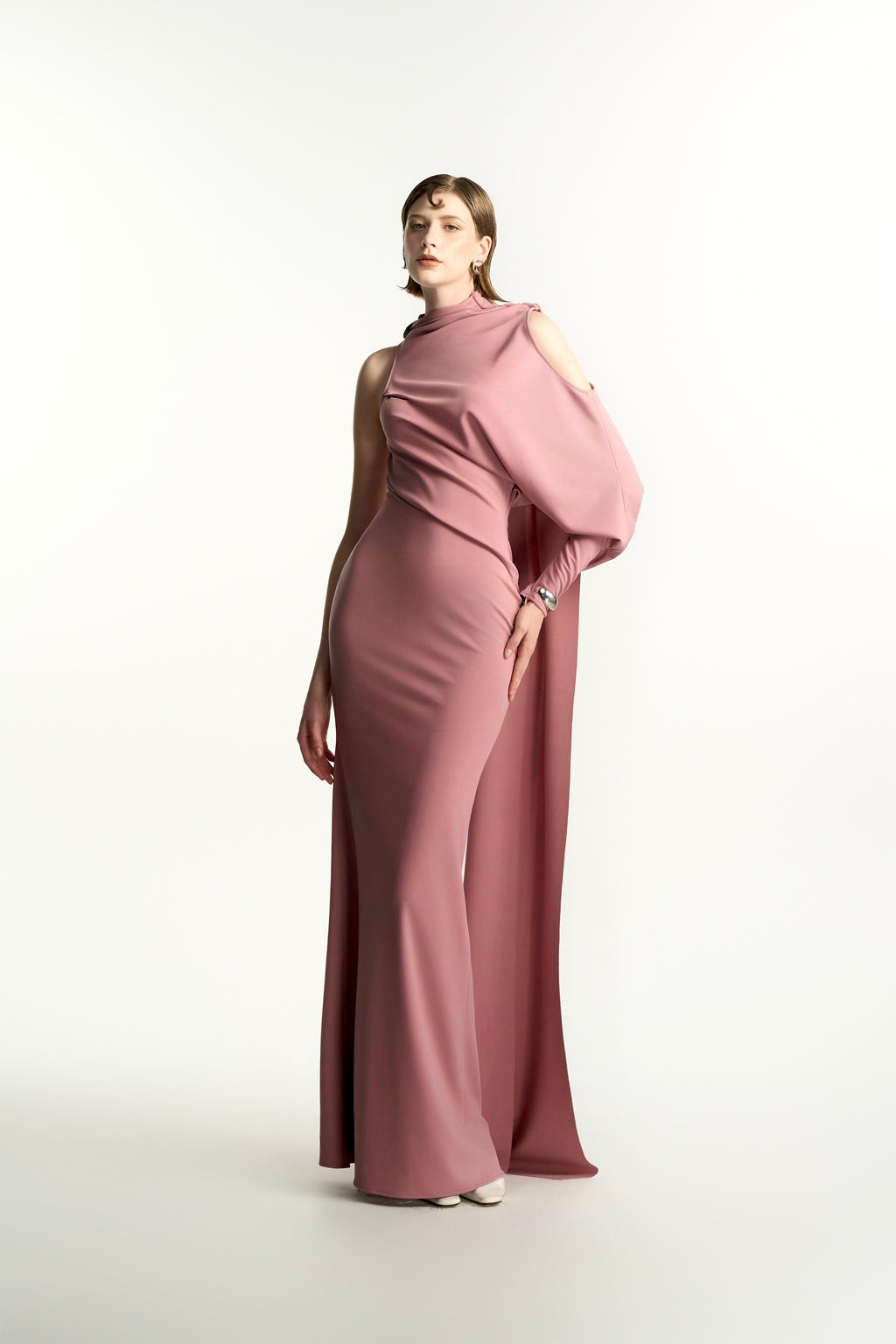 Morisse Trumpet Ponte Knit Maxi Dress