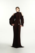 Aenoir Sheath Elastance Jersey Maxi Dress