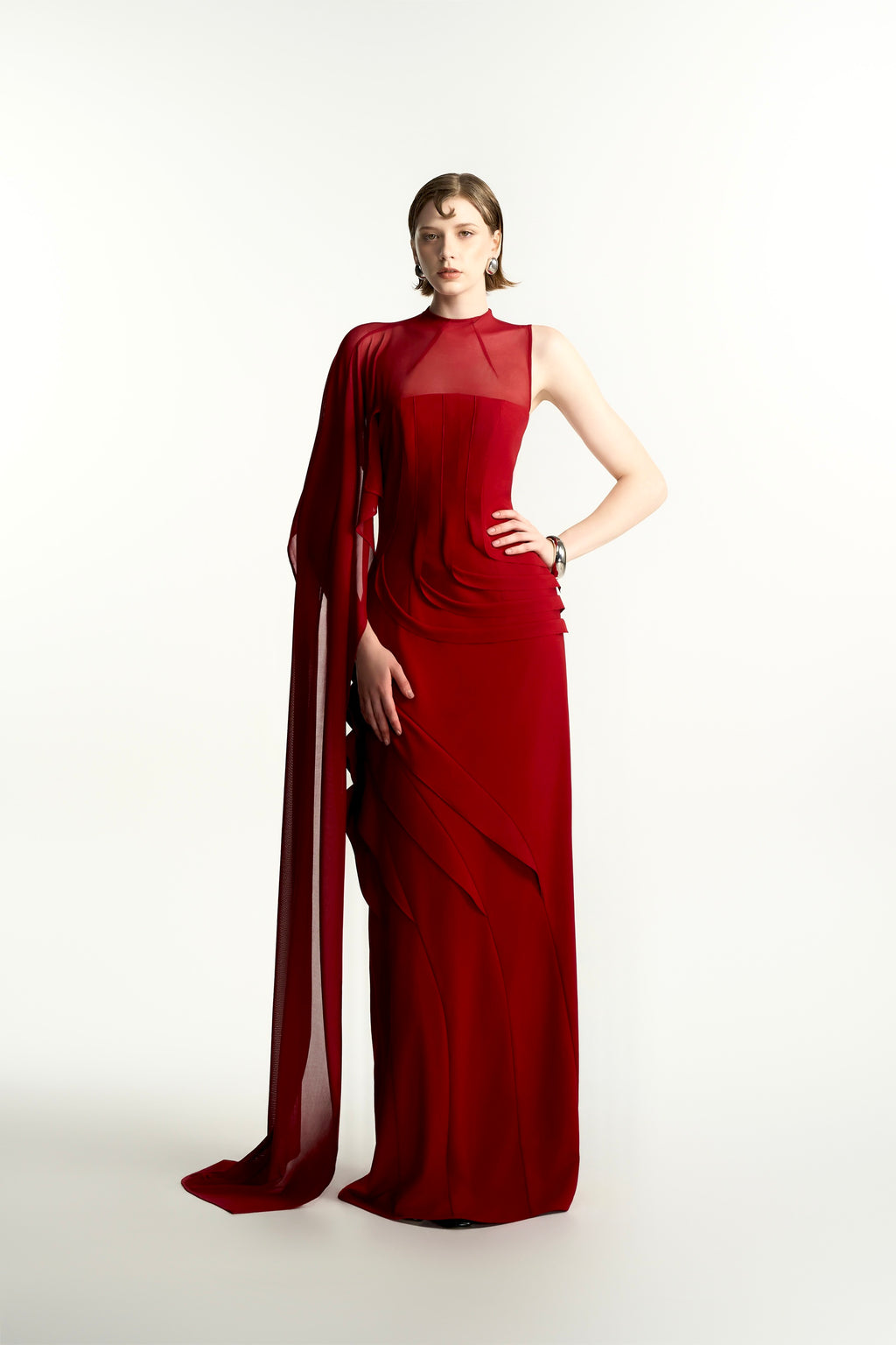 Lelia Sheath Elastance Jersey Maxi Dress