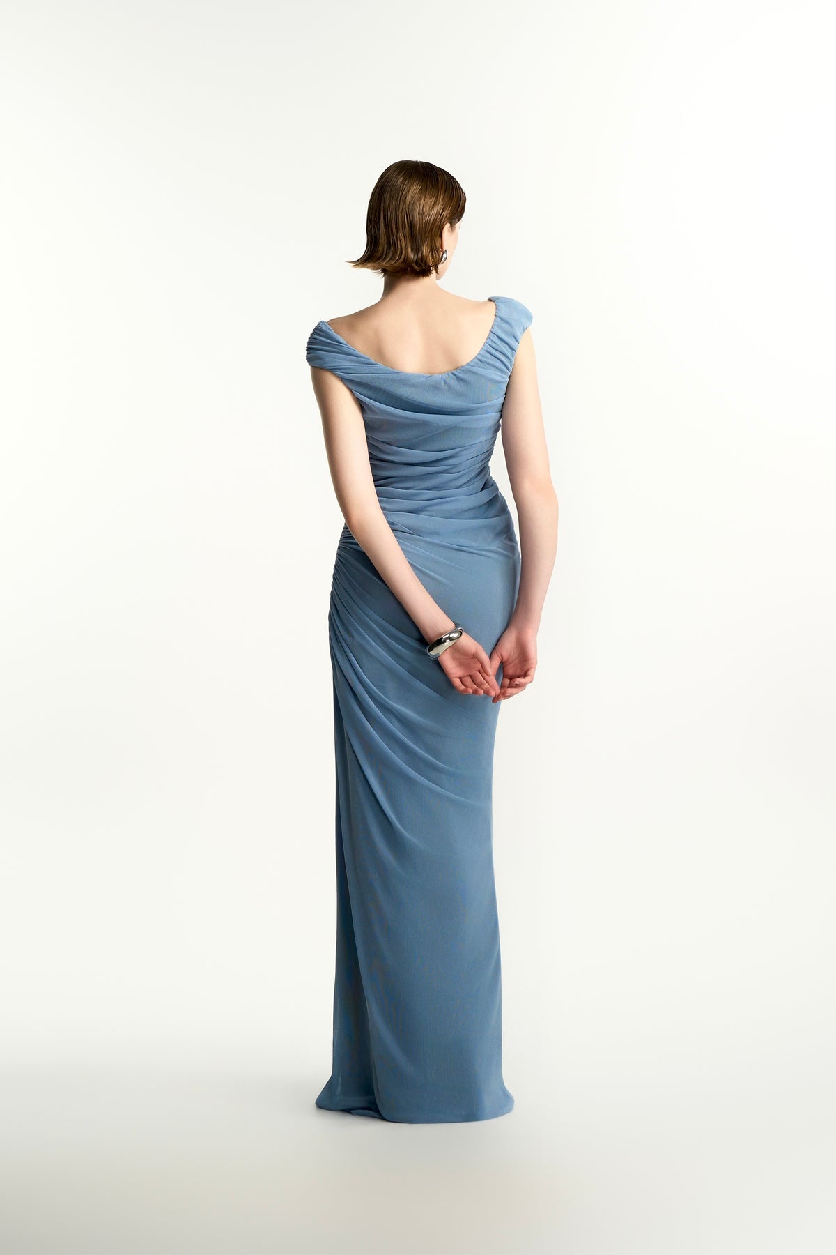 Helorie Sheath Shimmering Elastance Jersey Maxi Dress